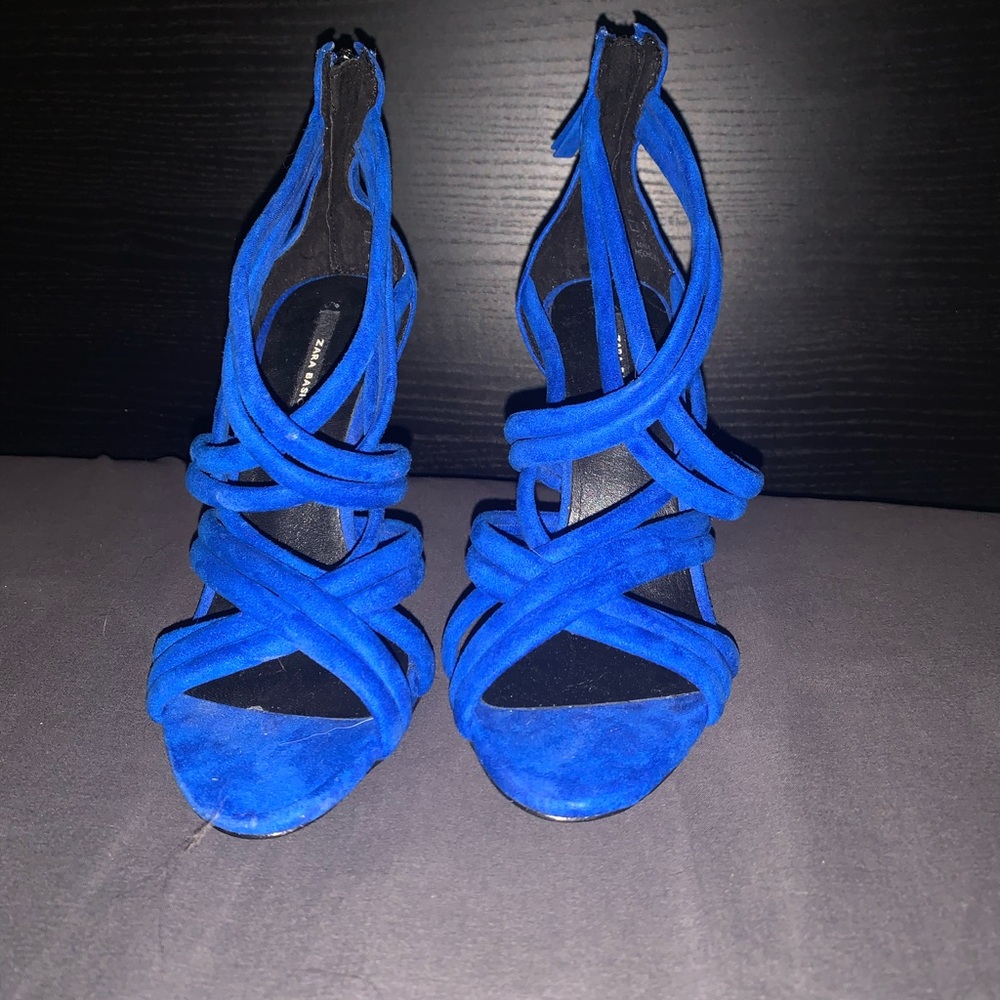 Zara Blue Strappy Heels for Formal Occasions